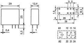 Photo 1/4 40.61.7.024.0001, 24VDC Relay 1 Form C 16A