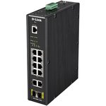 Коммутатор D-Link DIS-200G-12PS/A 10x1Гбит/с 2SFP 8PoE 240W управляемый