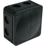 61779, Combi Series Black Polypropylene Junction Box, IP66, IP67, 110 x 110 x 66mm