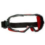GG6001SGAFRED, GoggleGear Anti-Mist UV Safety Goggles, Clear PC Lens, Vented
