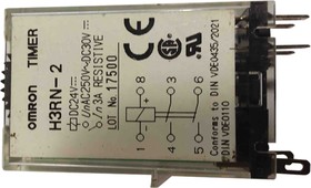 H3RN21DC24, DPDT Timer Instrument Relay Output