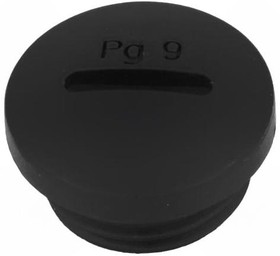 Фото 1/2 PSP-9, Заглушка, PG9, Мат-л: полиамид, Корпус: черный, H: 10,4мм