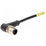 120065-2289, Sensor Cable, Black, Angled, 22AWG, 5m, M12 Plug - Pigtail ...