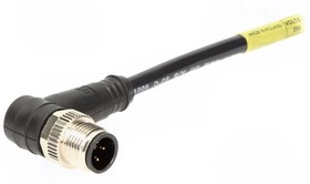 Фото 1/2 120065-2289, Sensor Cable, Black, Angled, 22AWG, 5m, M12 Plug - Pigtail, Conductors - 4