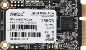 Фото 1/10 Накопитель SSD Netac SATA-III 256GB NT01N5M-256G-M3X N5M mSATA