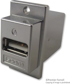 ECF504-UABS, Адаптер USB, Гнездо USB Типа A, Гнездо USB Типа B, USB 2.0