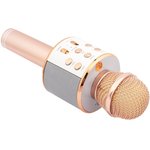 Караоке микрофон-колонка WSTER WS-858 Bluetooth, USB, Line-In/Out розовая, коробка