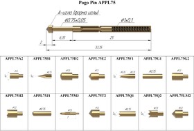 APPL75M3 Подпружиненный контакт (pogo-pin) длиной иглы 33,35 мм