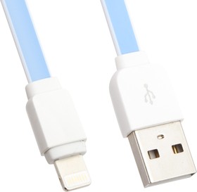 Фото 1/2 USB кабель LDNIO XS-07 разъем для Apple 8 pin плоский синий, коробка