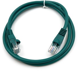 Фото 1/4 Патч-корд Buro UTP-5E-1M-GR литой (molded), UTP, кат.5E, 1м, 4 пары, 26AWG, алюминий омедненный, многожильный, зеленый