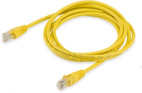 Фото 1/6 Патч-корд Buro UTP-5E-2M-Y литой (molded), UTP, кат.5E, 2м, 4 пары, 26AWG, алюминий омедненный, многожильный, желтый