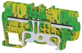 PYK2,5CT (земля), Клеммник пруж. быстрозажимной (Push in), 4-хвыводной, 2,5 мм.кв.