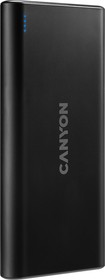 Фото 1/2 Внешний аккумулятор CANYON PB-108 Power bank 10000mAh Li-poly battery, Input 5V/2A, Output 5V/2.1A(Max), 140*68*16mm, 0.230Kg, Black
