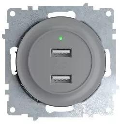 Фото 1/3 Розетка USB 2-м СП Florence 16А IP20 с подсветкой механизм сер. (1E10351302) OneKeyElectro 2260091