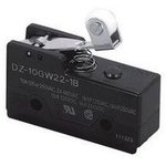 DZ-10GW22-1B, Short Hinge Roller Lever Limit Switch, 2NO/2NC, DPDT, 10A Max