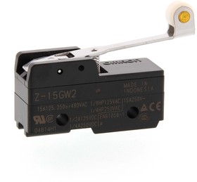 Фото 1/5 Z-15GW2, Z Series Roller Lever Limit Switch, NO/NC, IP00, SPDT, Thermosetting Resin Housing, 500V ac Max, 15A Max