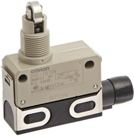 Фото 1/3 D4E-1B10N, Roller Plunger Limit Switch, NO/NC, IP67, SPDT, Zinc Housing, 125V ac ac Max, 1A Max