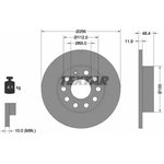 92121103, Диск тормозной VW CADDY III 04-, GOLF PLUS 05-13, GOLF V 03-09 ...