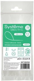 Фото 1/8 Стяжка кабельная 100х2.5 бел. (уп.100шт) SE IMT10025W (упаковка из 100)