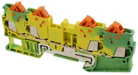 Фото 1/2 Protective conductor terminal, quick connection, 0.25-1.5 mm², 4 pole, 8 kV, yellow/green, 3205093