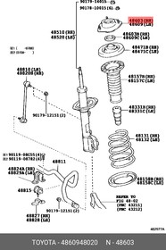 4860948020, Опора амортизатора передняя правая LEXUS RX 300 ,330, 350, 400H