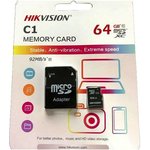 Флеш карта microSDHC 64GB Hikvision HS-TF-C1(STD)/64G/Adapter  ...