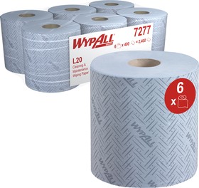 Фото 1/8 7277, WypAll Rolled Blue Paper Towel, 380 x 195mm, 2-Ply, 400 x 6 Sheets