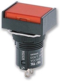 Фото 1/2 A165L-AR, Линза индикатора, Красный, Квадратная, Lens Screen, Кнопочные Переключатели, A16 Series