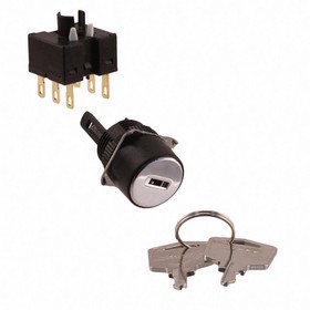 A165K-T2ML, Keylock Switches RND 2POS MAINT LEFT Key Selector Switch