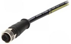 Фото 1/4 120065-9520, Sensor Cable, Black, Straight, 5m, M12 Socket - Pigtail, Conductors - 5
