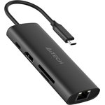 Разветвитель USB-C A4Tech DST-80C 2порт. серый