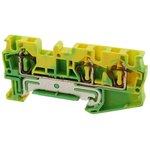 3031416, ST 4-TWIN-PE Series Green/Yellow Earth Terminal Block, Single-Level ...