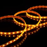 Светодиодная лента MAKSILED 12В, 4.8Вт/м, 60SMD(2835)/м, IP65, 128лм/м, желтый ...
