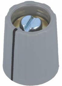 Фото 1/2 Rotary knob, 6 mm, plastic, gray, Ø 13 mm, H 15 mm, A2613068