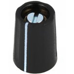 Rotary knob, 3.18 mm, plastic, black, Ø 10 mm, H 14 mm, A2610320