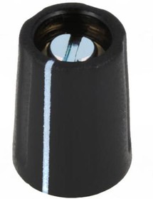 Фото 1/2 Rotary knob, 4 mm, plastic, black, Ø 10 mm, H 14 mm, A2610040