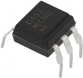Фото 1/2 MOC3052M, Оптотиристор, 5кВ, Uвых 600В, без системы переключения в нуле
