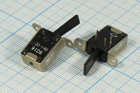 Фото 1/3 Рычажный переключатель (тумблер), 220В, 0.5А, переключение ON-(ON), черный, контакты 6P, ПТ55-14В