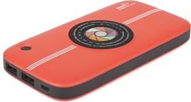 Фото 1/4 Универсальный внешний аккумулятор с функцией беспроводной зарядки QI REMAX Camera Wireless Power Bank 10000 mAh RPP-91 красный