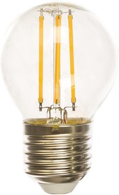 Фото 1/10 Лампа LED Filament Шар dimmable E27 5W 420lm 2700K SQ105802105-D