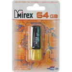 13600-FMUCYL64, Флеш накопитель 64GB Mirex City, USB 2.0, Желтый
