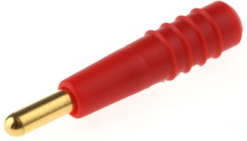 Фото 1/3 2 mm plug, solder connection, 0.5 mm², red, 22.2609-22