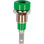 2 mm socket, flat plug connection, mounting Ø 6.4 mm, green, 23.0060-25