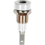 2 mm socket, flat plug connection, mounting Ø 6.4 mm, white, 23.0030-29