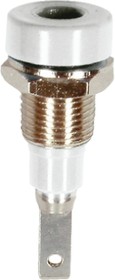 2 mm socket, flat plug connection, mounting Ø 6.4 mm, white, 23.0060-29