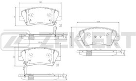 BS-1701, Колодки тормозные Hyundai Elantra V (MD, UD) 15-, Elantra VI (AD, ADA) 15- передние Zekkert