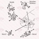 TEG1042, Опора двигателя | зад |