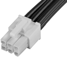 215326-1061, Rectangular Cable Assemblies MINIFIT JR DR R-S 6CKT 150MM Sn