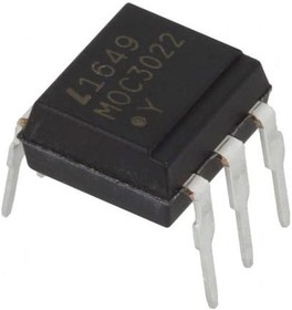 Фото 1/3 MOC3022, Оптотиристор, 5кВ, Uвых: 400В, без системы переключения в нуле