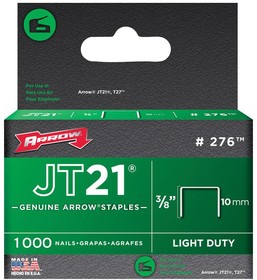 276, 10mm JT21/JT27 Light Duty Staples, 1000 Pack